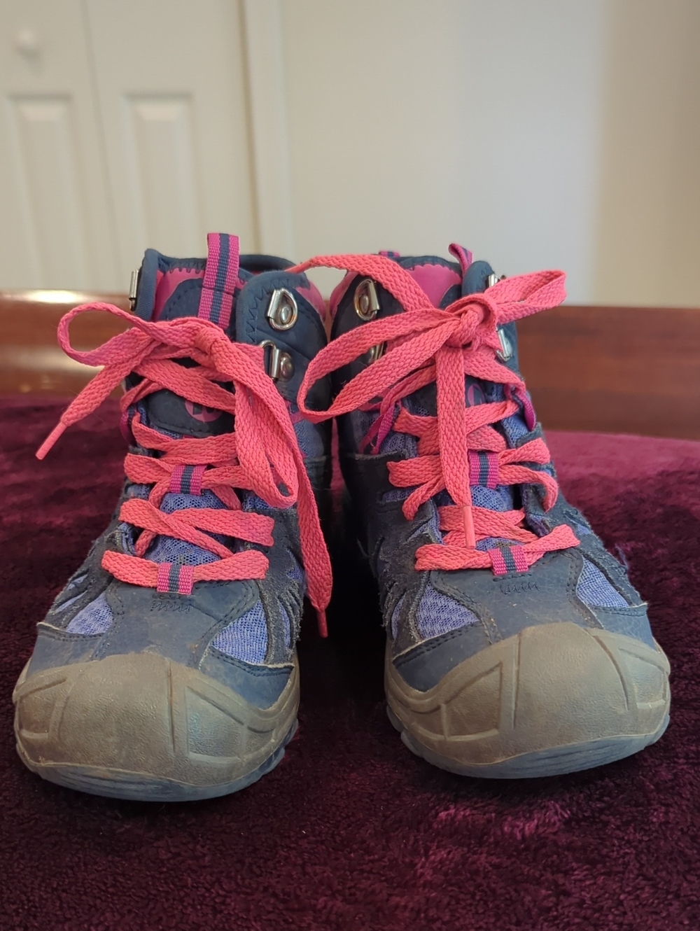 Merrell Capra Mid Waterproof Kids Boots Blue & Pink US 1M